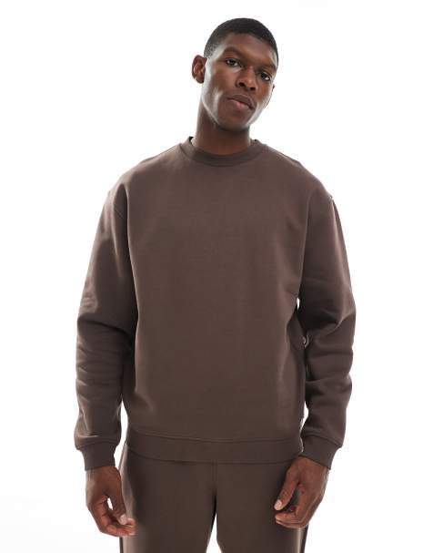 ASOS DESIGN Essential – Brązowa bluza o luźnym kroju - view 1