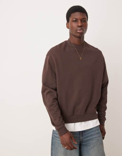 ASOS DESIGN – Essential – Brązowa bluza o pudełkowym kroju oversize