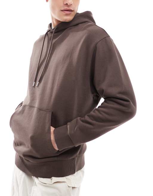 ASOS DESIGN – Essential – Brun huvtröja i oversize