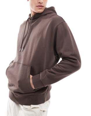 ASOS DESIGN – Essential – Brun huvtröja