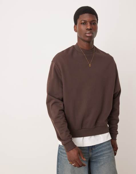 ASOS DESIGN - Essential - Brun oversized sweatshirt i firkantet pasform - view 1