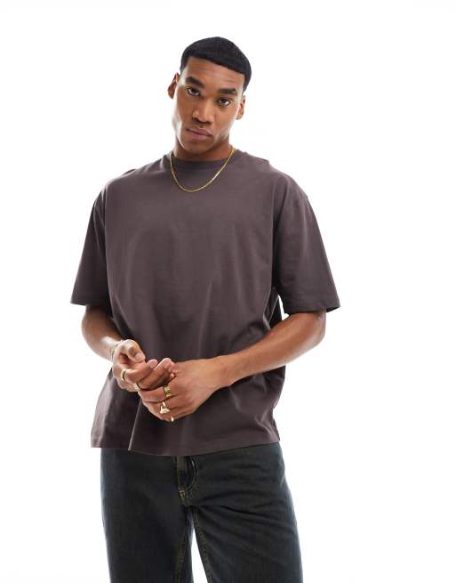 ASOS DESIGN – Essential – Brun t-shirt i oversize