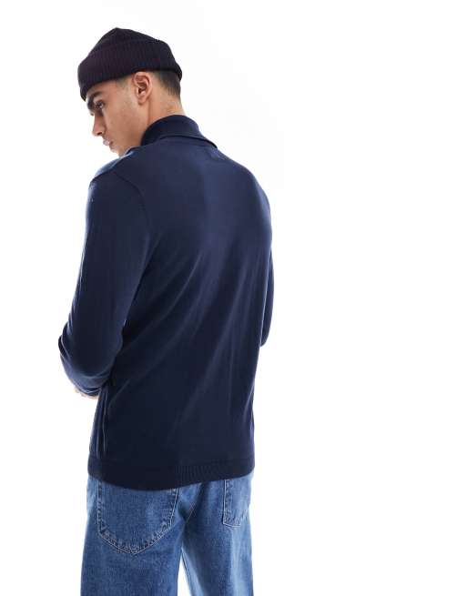 ASOS DESIGN Essential Confezione da 2 maglioni con collo alto blu navy e nero ASOS