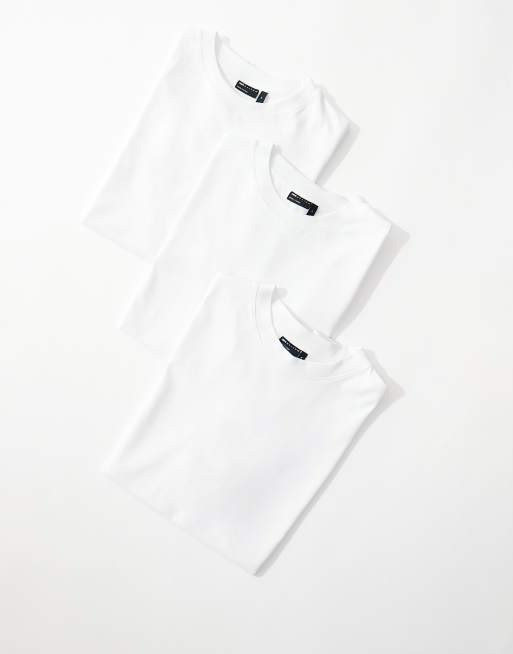ASOS DESIGN - Essential - Confezione da 3 T-shirt girocollo vestibilità comoda bianche 