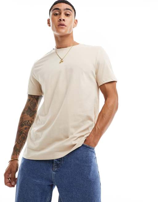 ASOS DESIGN essential crew neck t-shirt in beige 