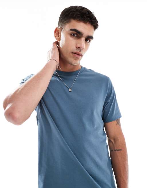 ASOS DESIGN essential crew neck t-shirt in blue  