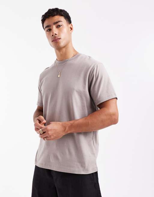 ASOS DESIGN essential crew neck t-shirt in brown  