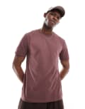 [ASOS DESIGN] ASOS DESIGN essential crew neck t-shirt in burgundy-Red M Marron