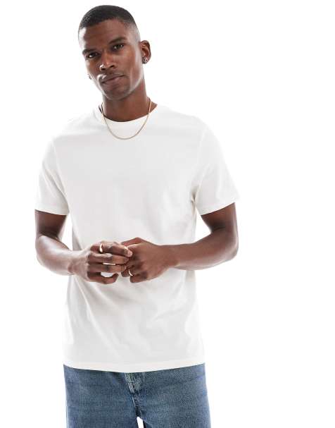 ASOS DESIGN essential crew neck T-shirt in cream - view 1