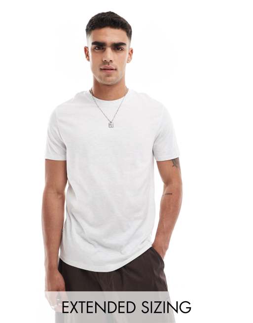 ASOS DESIGN essential crew neck t-shirt in heathered white