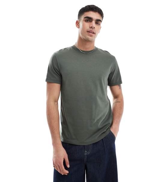 ASOS DESIGN essential crew neck t-shirt in khaki - view 1