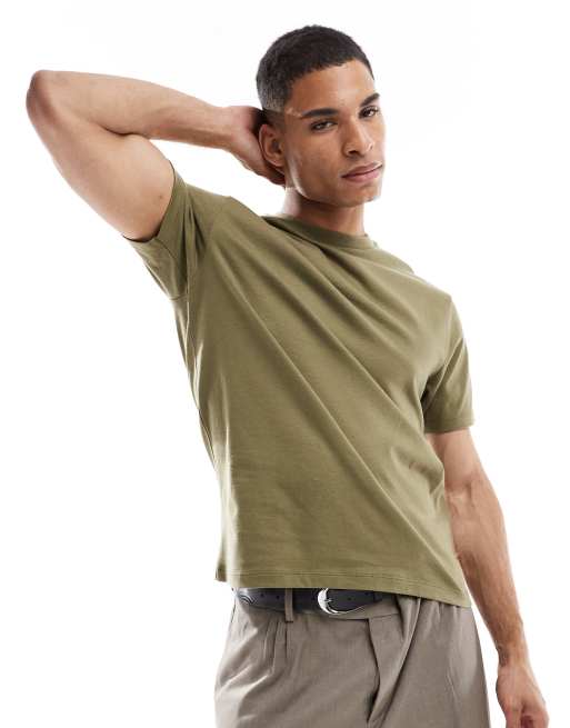 ASOS DESIGN essential crew neck t-shirt in khaki   