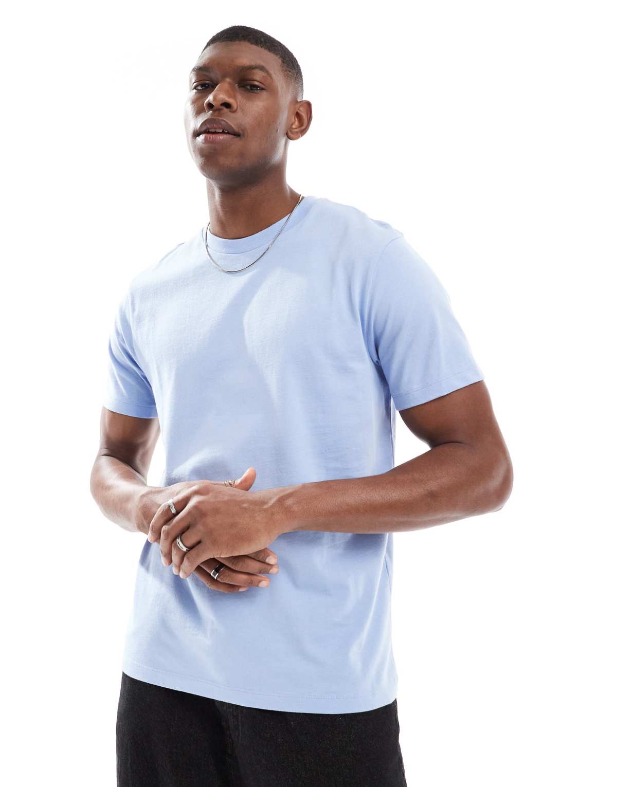 ASOS DESIGN essential crew neck t-shirt in light blue