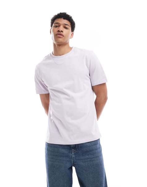 ASOS DESIGN essential crew neck t-shirt in purple - view 1