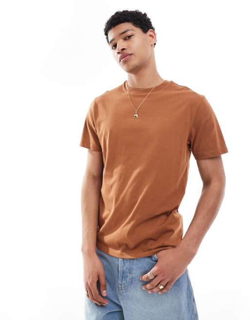 ASOS DESIGN essential crew neck t-shirt in rust