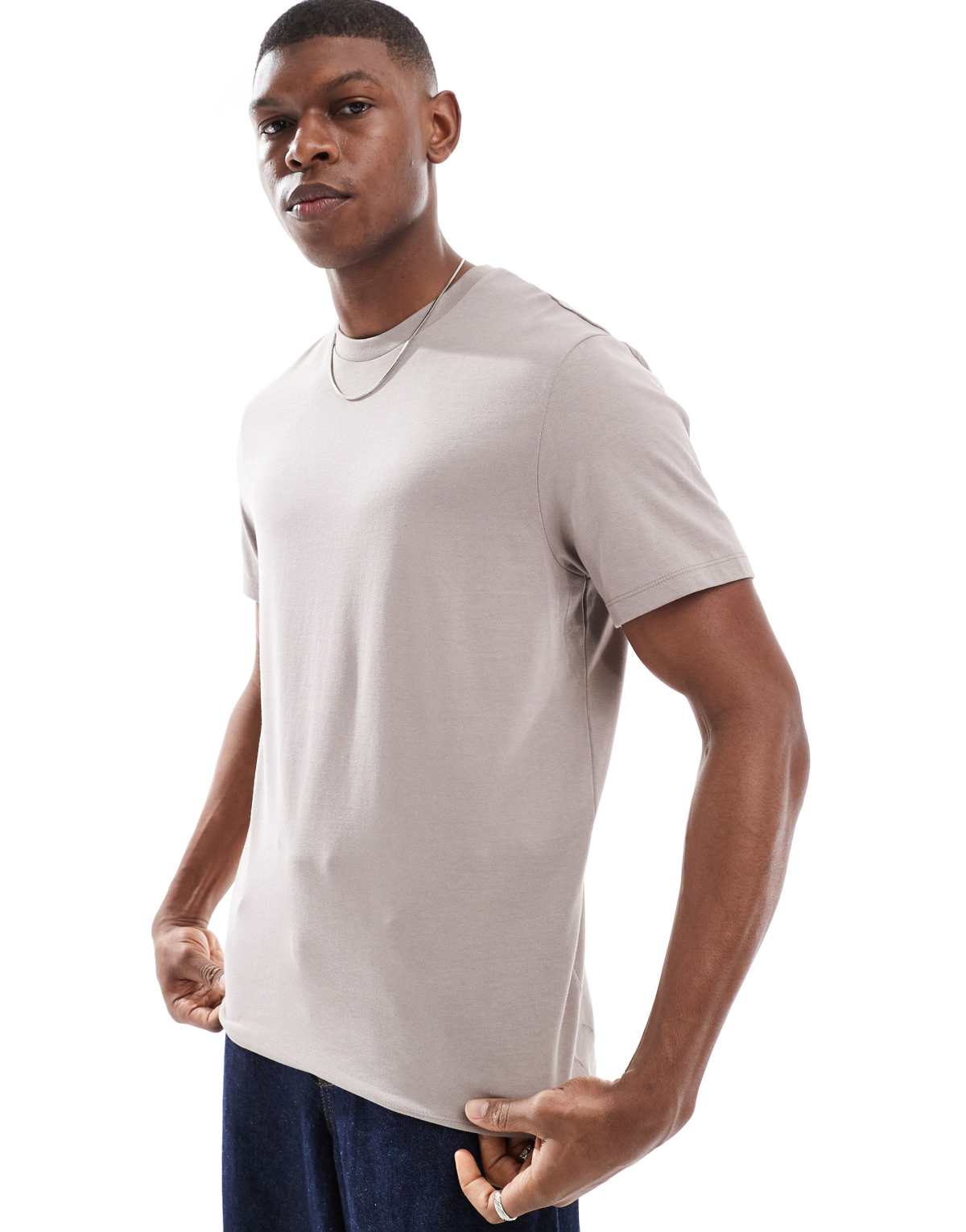 ASOS DESIGN essential crew neck t-shirt in stone