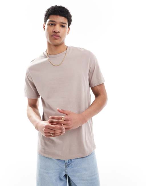 ASOS DESIGN essential crew neck t-shirt in stone