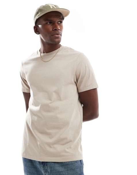 ASOS DESIGN essential crew neck t-shirt in stone - view 1