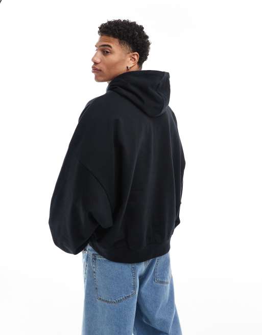 Asos black hoodie mens online