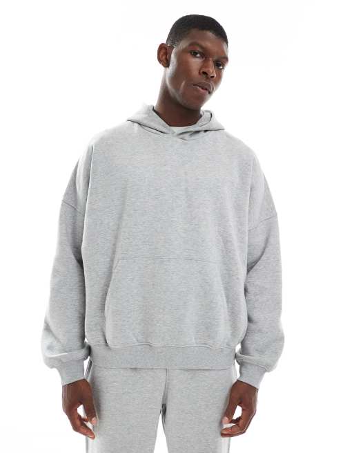 ASOS DESIGN essential extreme oversized hoodie in grey marl