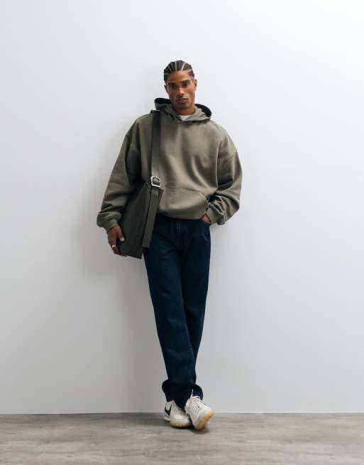 ASOS DESIGN essential extreme oversized hoodie in khaki, 3 of 5