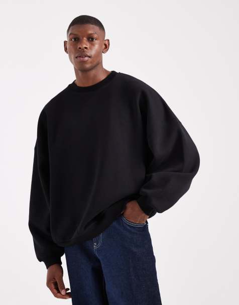 ASOS DESIGN essential extreme oversized sweatshirt in black - view 1