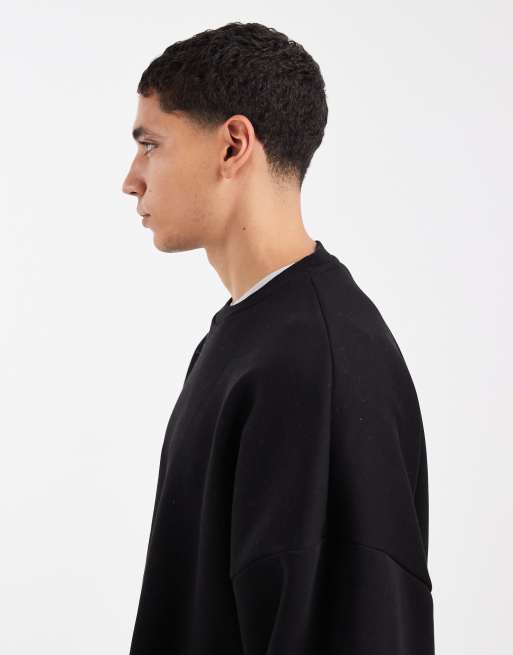 ASOS DESIGN essential extreme oversized sweatshirt in black, 4 of 5
