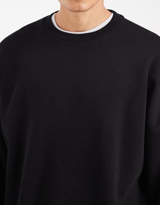 ASOS DESIGN essential extreme oversized sweatshirt in black, 5 of 5