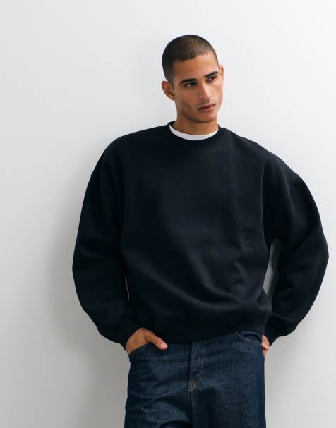 ASOS DESIGN essential extreme oversized sweatshirt in black - view 1