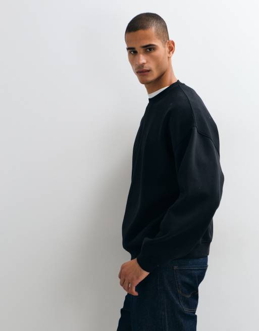 ASOS DESIGN essential extreme oversized sweatshirt in black, 4 of 5