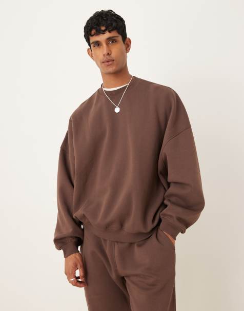 ASOS DESIGN essential extreme oversized sweatshirt in brown - view 1
