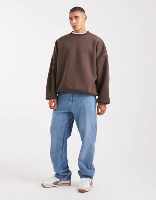 Asos Design Essential Extreme Oversized Sweatshirt In Brown