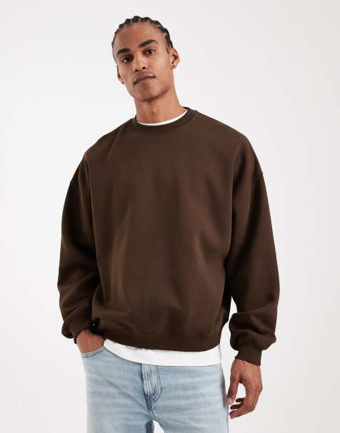 ASOS DESIGN essential extreme oversized sweatshirt in brown - view 1