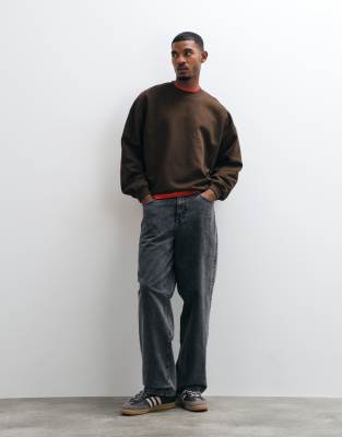 Asos Design Essential Extreme Oversized Sweatshirt In Brown