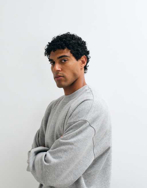 ASOS DESIGN essential extreme oversized sweatshirt in gray heather, 3 of 5