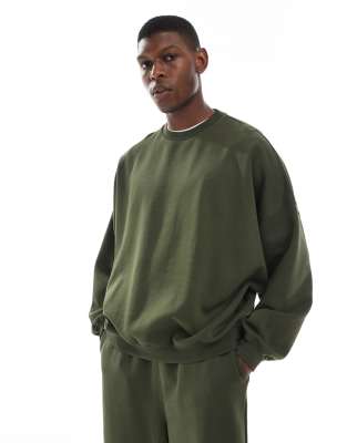 Asos Design Essential Extreme Oversized Sweatshirt In Green