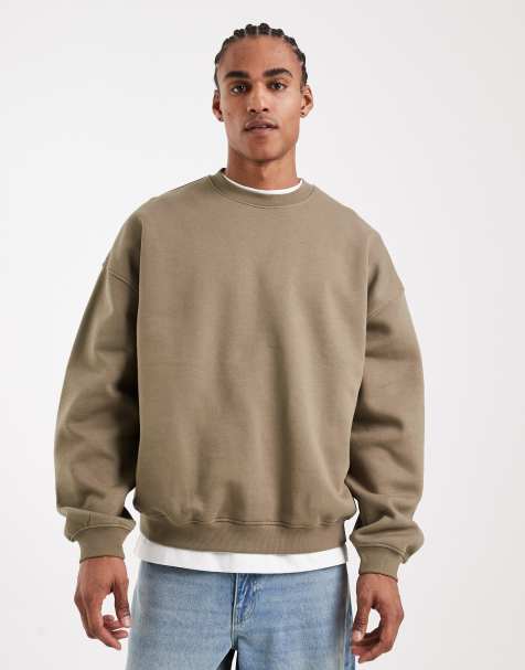 ASOS DESIGN essential extreme oversized sweatshirt in khaki - view 1