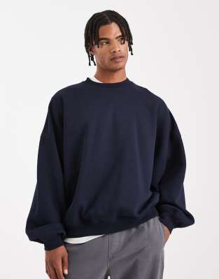 Asos Design Essential Extreme Oversized Sweatshirt In Blue
