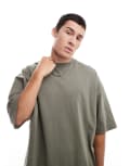 [ASOS DESIGN] ASOS DESIGN essential extreme oversized t-shirt in khaki-Green S SMOKEY OLIVE