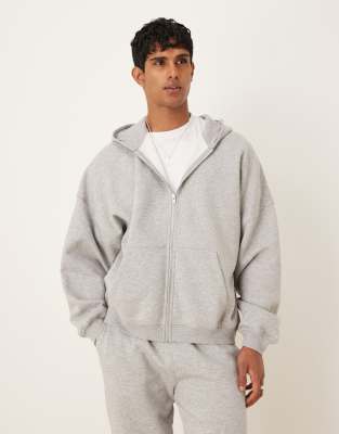 Asos Design Essential Extreme Oversized Zip Through Hoodie In White