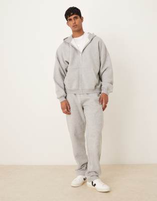Asos Design Essential Extreme Oversized Zip Through Hoodie In White