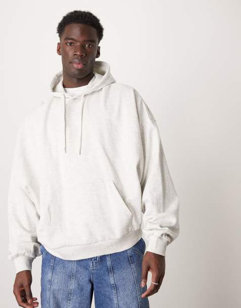 ASOS DESIGN – Essential – Extremer Oversize-Kapuzenpullover in Grau meliert - view 1