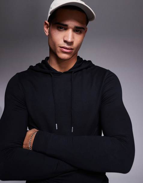 ASOS DESIGN - Essential - Felpa con cappuccio attillata nera - view 1