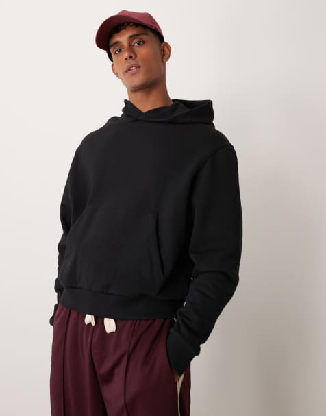 ASOS DESIGN - Essential - Felpa con cappuccio oversize squadrata nera - view 1