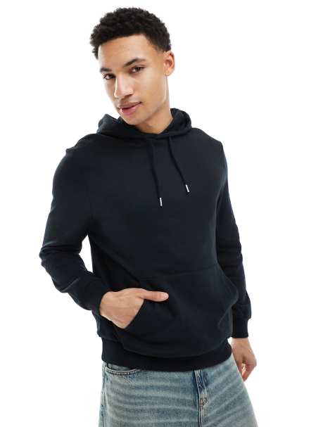 ASOS DESIGN - Essential - Felpa nera con cappuccio - view 1