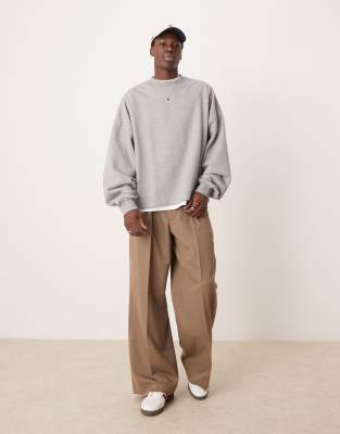 ASOS DESIGN - Essential - Felpa super oversize grigio mélange - view 1
