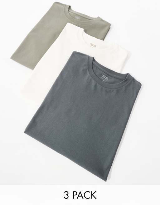 ASOS DESIGN – Essential – Flerfärgade T-shirt i oversize, 3-pack