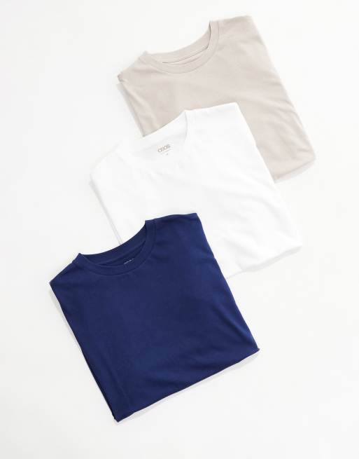 ASOS DESIGN – Essential – Flerfärgade t-shirts i oversize, 3-pack