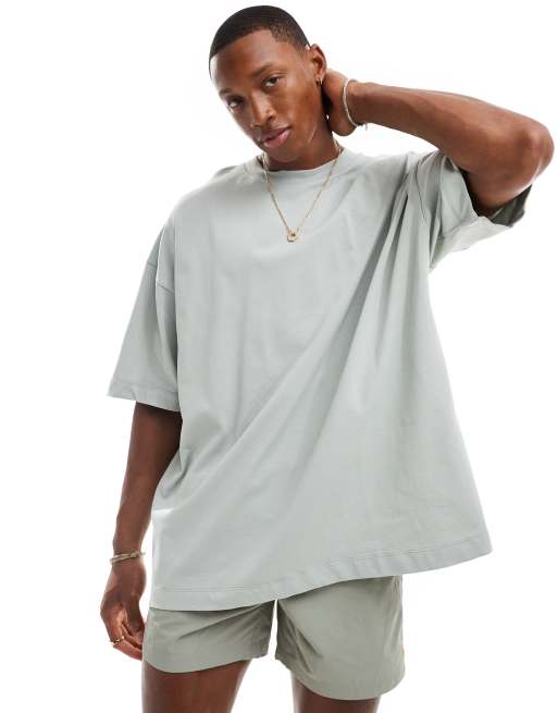 ASOS DESIGN - Essential - Grå og ekstremt oversized T-shirt i kraftigt stof på 240 gsm