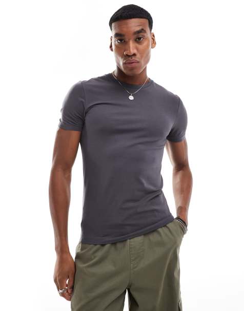 ASOS DESIGN – Essential – Grafitowy T-shirt o kroju podkreślającym sylwetkę - view 1